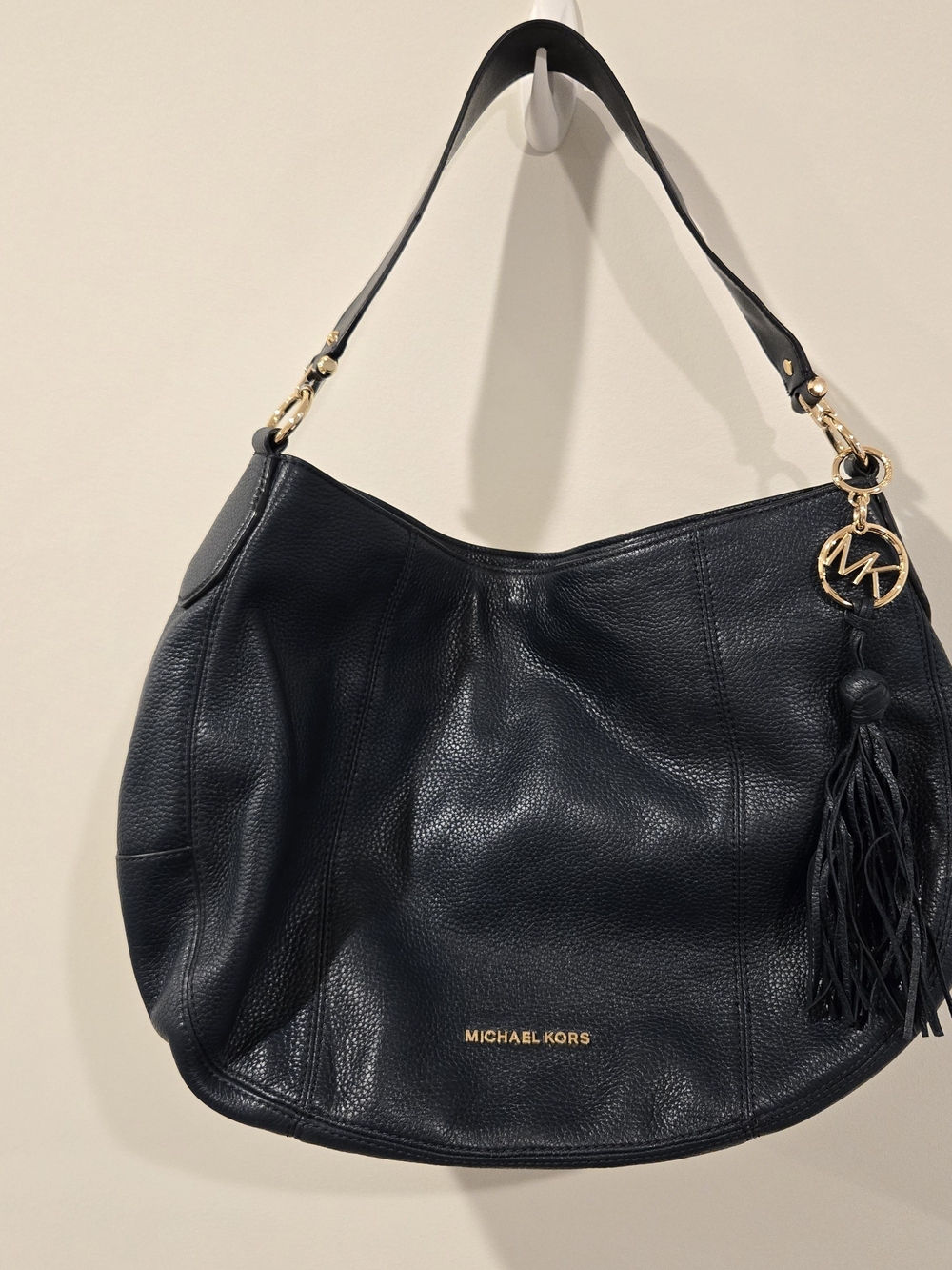 Michael Kors Navy Blue Hobo Handbag Shoulder Bag Purse Large